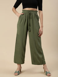 Flared Palazzo-Olive