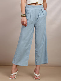 De Moza Women Casual Pants Ice Blue - De Moza