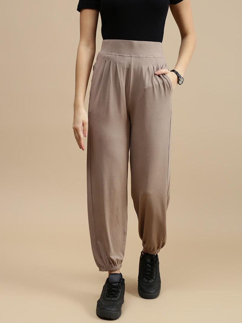 De Moza Women Casual Jogger Taupe