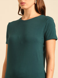T-Shirt Regular Sleeve-Bottle Green - De Moza
