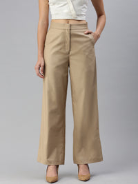 De Moza Women Formal Pants Beige
