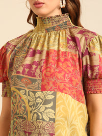 Co-Ord Set (Casual Top & Palazzo)-Multi - De Moza