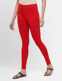 Ankle Length Leggings Cotton-True Red - De Moza