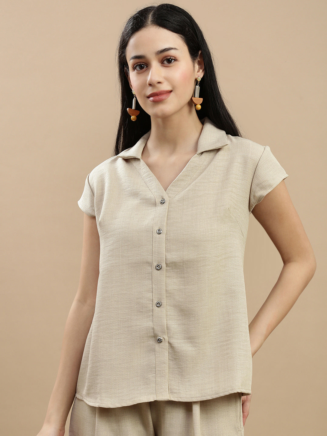 De Moza Women Casual Top Light Beige