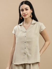De Moza Women Casual Top Light Beige