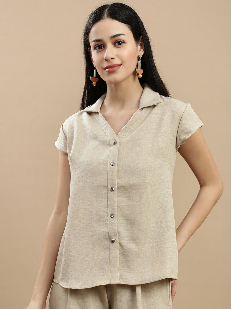 De Moza Women Casual Top Light Beige