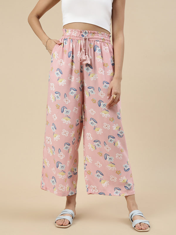 Paper Bag Palazzo-Baby Pink - De Moza