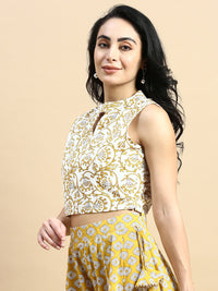 Co-Ord Set (Blouse & Skirt)-Mustard - De Moza