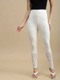 De Moza Women Casual Leggings Offwhite