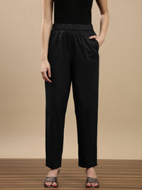 De Moza Women Casual Pants Black