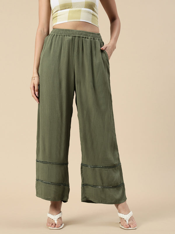Casual Palazzo-Olive - De Moza