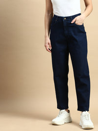 Straight Fit Jeans-Dark Blue - De Moza