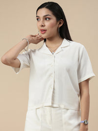 Co-Ord Set(Casual Top & Carpenter Pant)-Offwhite