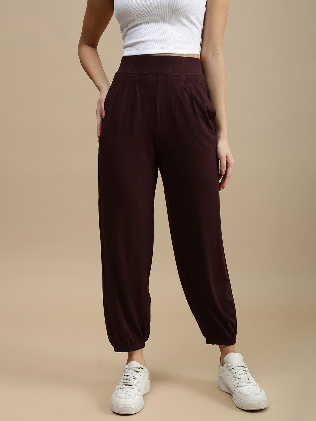 De Moza Women Casual Jogger Brown