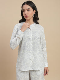 De Moza Women Casual Tunic Shirt Offwhite - De Moza