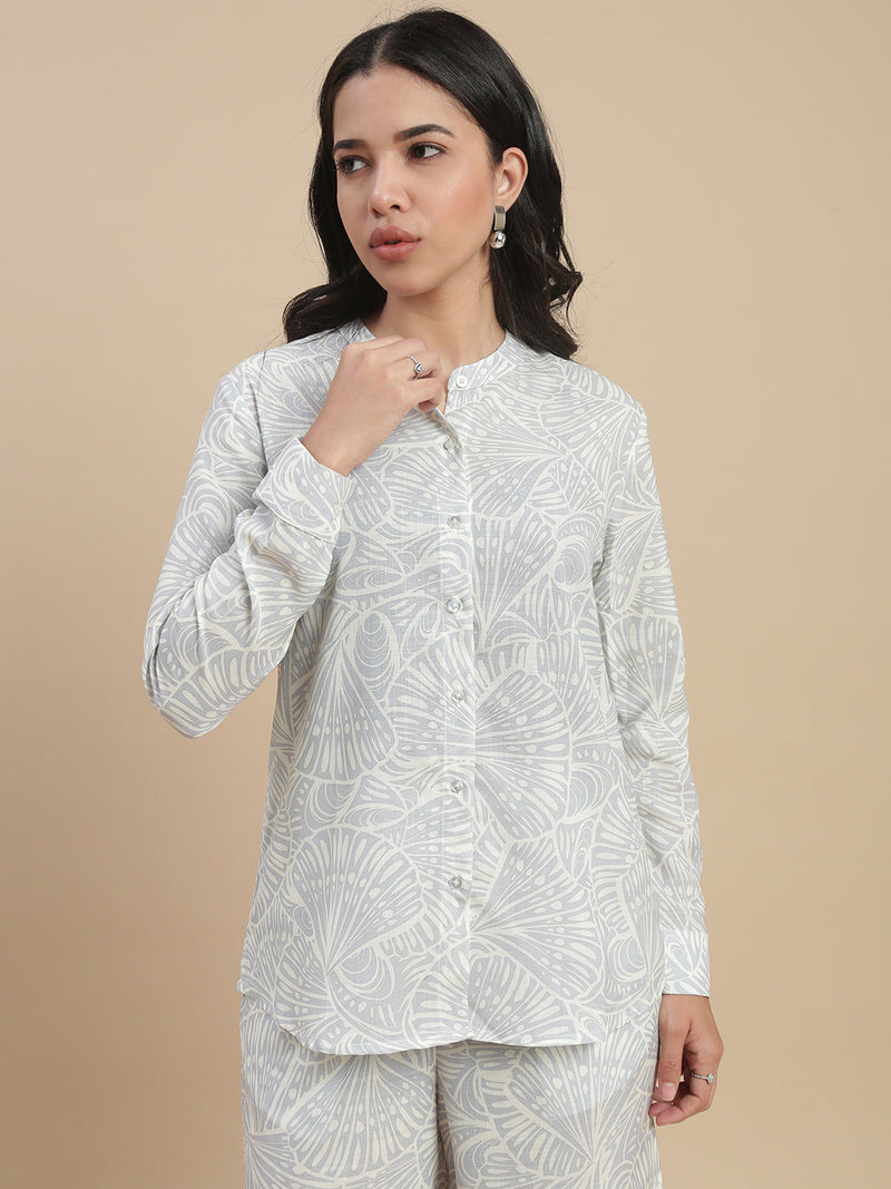 De Moza Women Casual Tunic Shirt Offwhite - De Moza