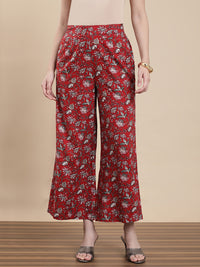 De Moza Women Co-ords with Pack of Top & Palazzo Maroon