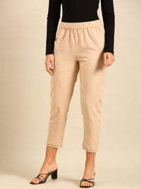 Straight Pant-Beige - De Moza