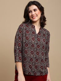 De Moza Women Festive Top Maroon - De Moza
