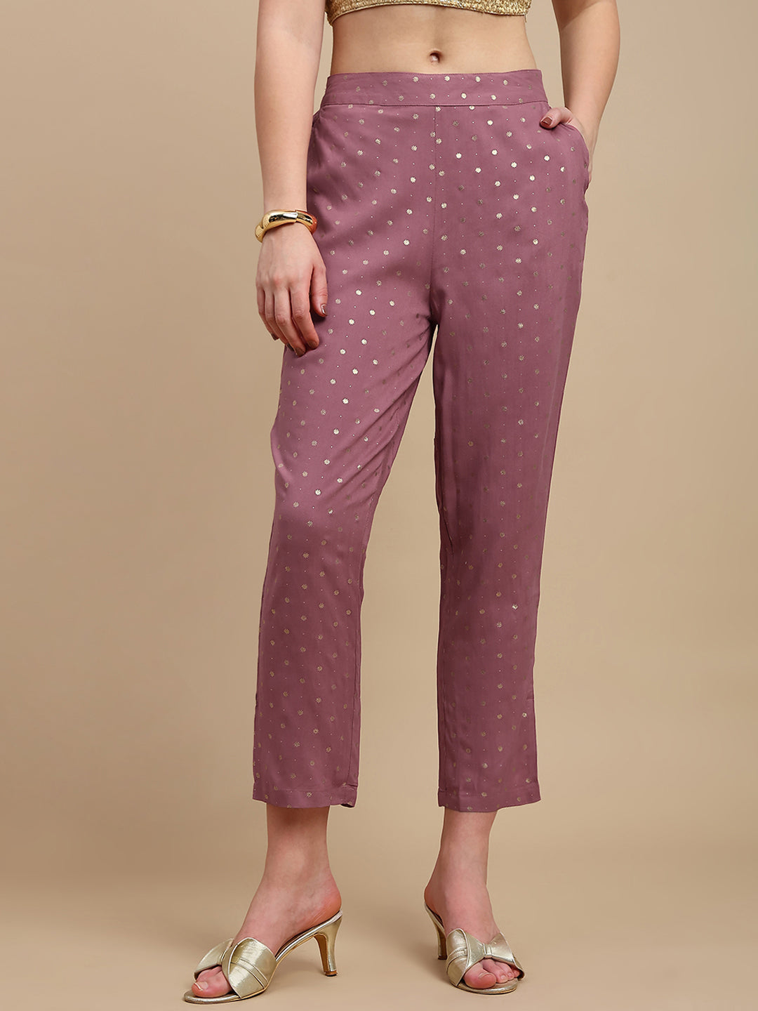 De Moza Women Festive Pants Dusty Pink - De Moza