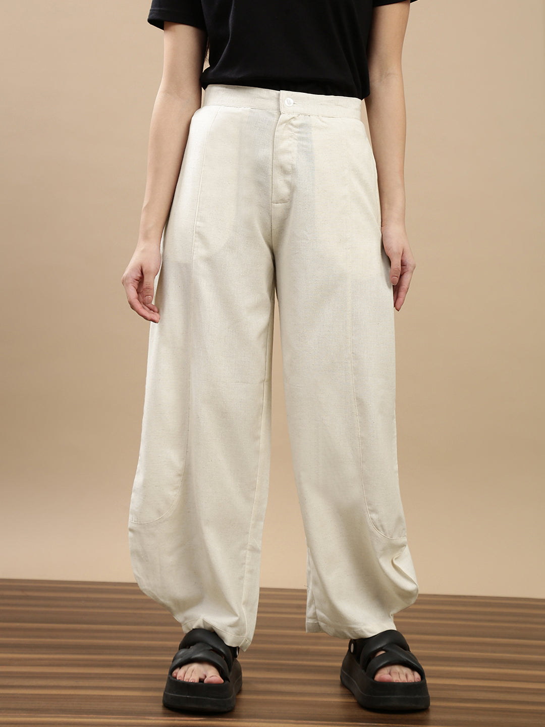 De Moza Women Casual Pants Natural