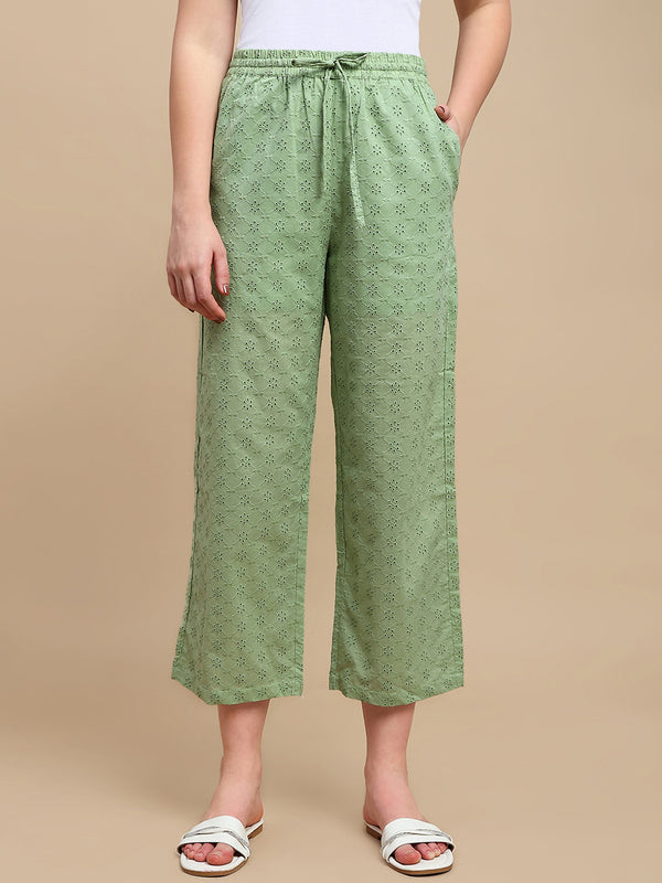 De Moza Women Casual Palazzo Fog Green - De Moza