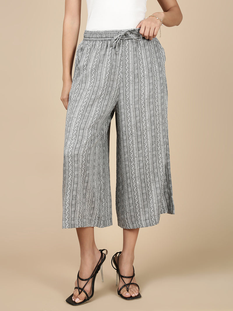 Printed Culottes-Black - De Moza
