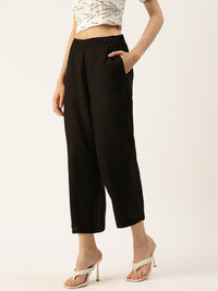 De Moza Women's Crop Palazzo Black