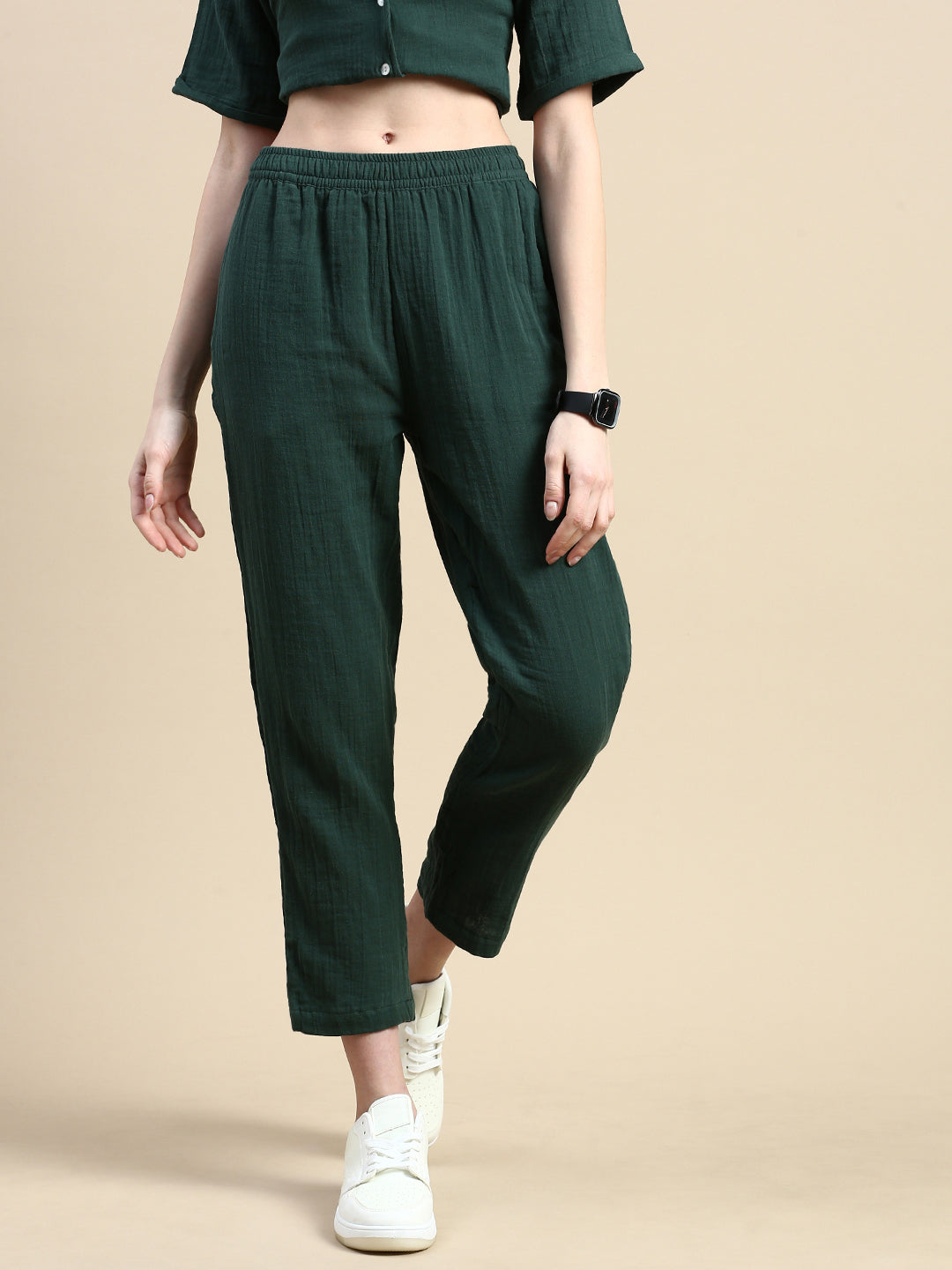 Straight Pant-Green - De Moza