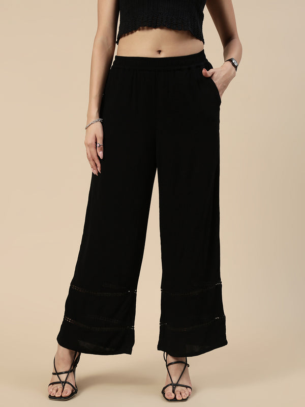 Casual Palazzo-Black - De Moza