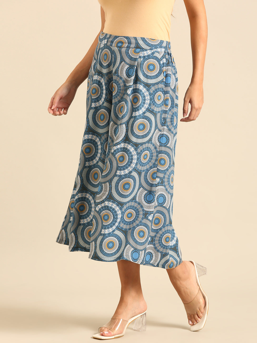 Printed Culottes-Blue - De Moza