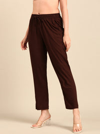 Straight Pant-Dark Brown - De Moza
