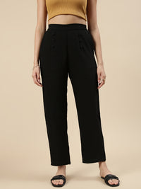 Casual Straight Pant-Black
