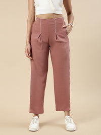 Pleated Pants-Rust