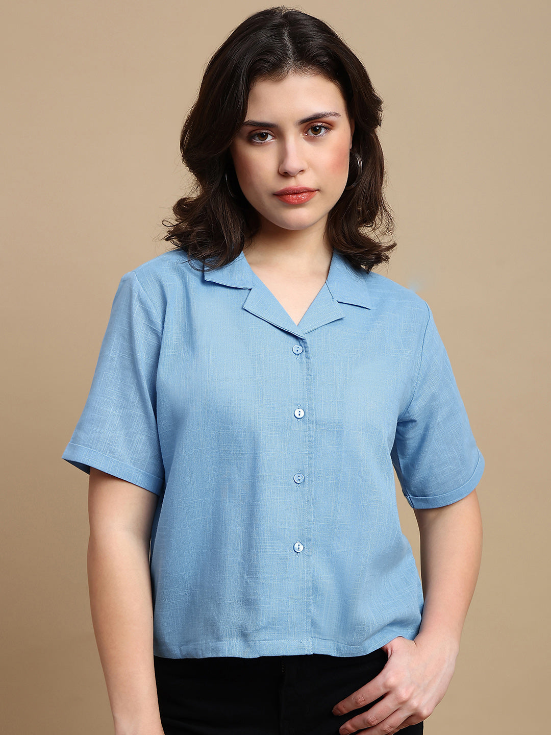 De Moza Women Casual Top Blue