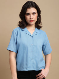 De Moza Women Casual Top Blue