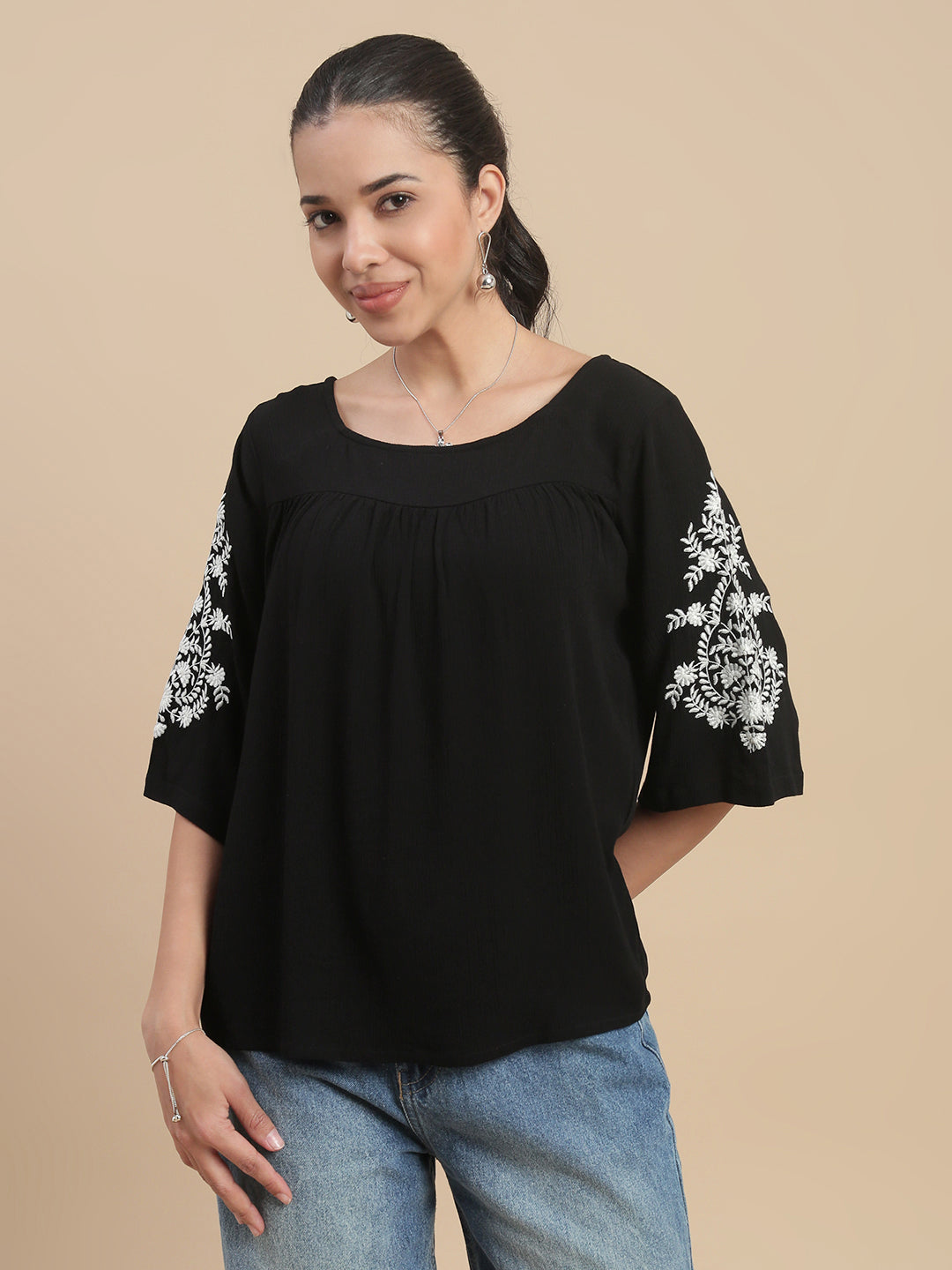 De Moza Women Casual Top Black - De Moza