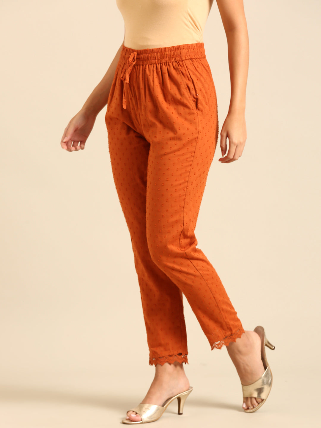 Straight Pant-Flame Orange - De Moza