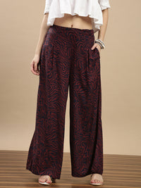 De Moza Women Casual Palazzo Maroon - De Moza