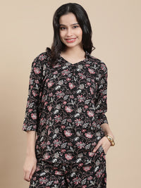 De Moza Women Festive Top Black