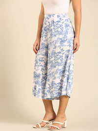 Printed Culottes-Powder Blue - De Moza