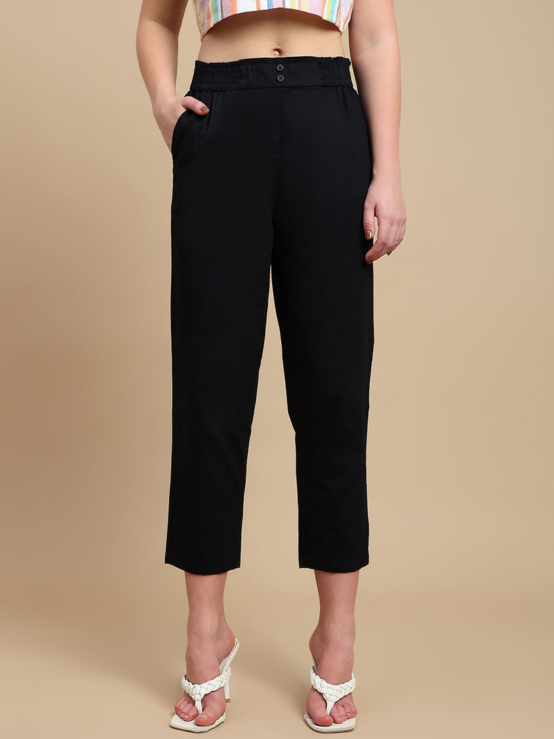 De Moza Women Casual Pants Black - De Moza