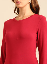 T-Shirt Long Sleeve-Wine - De Moza