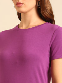 T-Shirt Regular Sleeve-Light Purple - De Moza