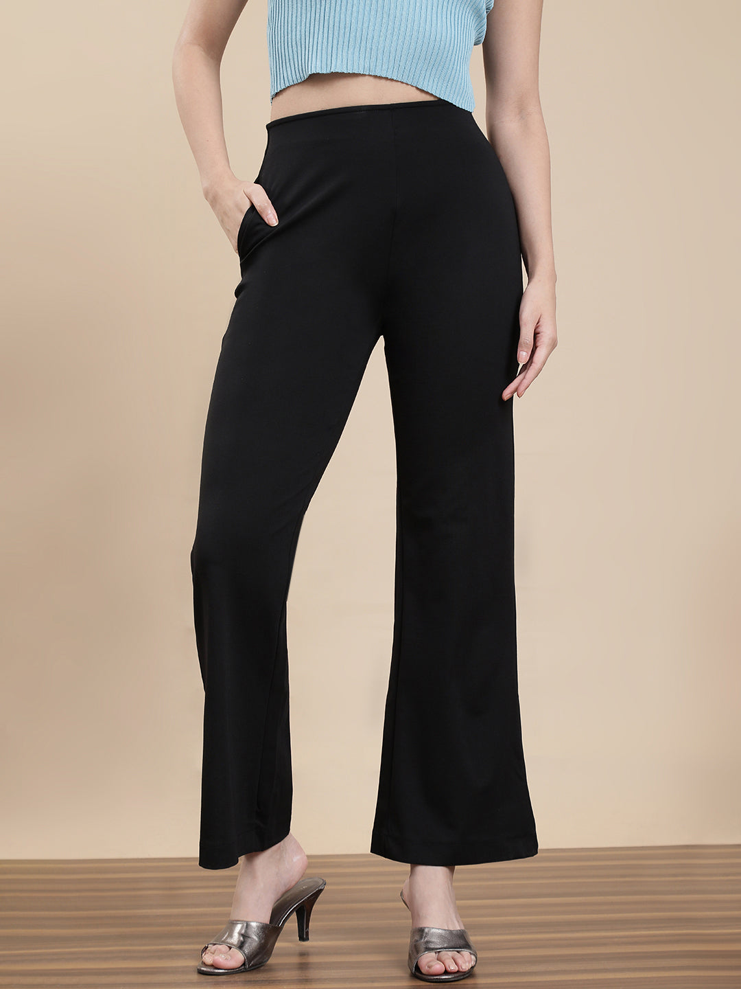 De Moza Women Casual Tregging Black