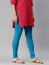 De Moza Ladies Ankle Length Leggings Solid  Cotton Teal - De Moza