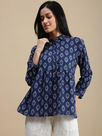 De Moza Women Casual Top Indigo