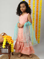 PIPIN Girls Sharara Set Aqua Pink