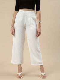 Co-Ord Set(Casual Top & Narrow Palazzo)-White