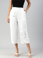 De Moza Women Crop Palazzo White